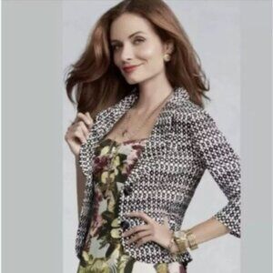 Cabi Du Jour Blazer Womens 4 Ruched Shawl Collar Jacket 3/4 Sleeve Career Preppy